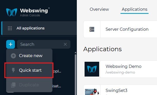 Open Quick start